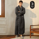 Bo Naling Nightgown Men's Bathrobe Men's Winter Plus Velvet Thickened Long Pajamas Coral Velvet Style Bathrobe Plus Size Large Size Light Luxury Warmth Men's Bathrobe Black Gray XL