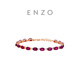 Chow Tai Fook ENZO Blazing Phantom 18K gold garnet diamond bracelet for women EZV9006 15cm