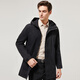 Shanshan trench coat men's autumn business casual commuting to work warm comfortable zipper hooded mid-length top men's blazer