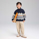 Zuoxi Boys' Sweater Children's Thickened Autumn and Winter 2025 New Boys' Sweater Winter Pullover Navy Blue 150