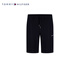 Tommy Hilfiger casual sports spring and summer men's simple and versatile embroidered drawstring fit solid color straight shorts navy blue FAP 2XL