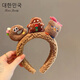 Jianla face wash special headband for women 2026 new autumn and winter cute bear headband hairband hairpin hair accessories plush headwear No. 100 kitty headband yellow leopard pattern A21-307