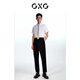 GXG men's basic classic business iron-free multi-color short-sleeved shirt for men easy to care White S