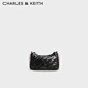 CHARLES&KEITH25冬新品多背法链条腋下包斜挎包女CK2-80151347-3 Noir黑色 M