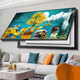 CHENGZAI Box de medidor eléctrico de gran tamaño Decoración de la luz Luz de elevación de lujo Fuerte de la caja eléctrica débil Fuerte Mural moderno Pintura colgante sin agujeros Simples JD15932 Carrera de piedra 80*40 (Cubierta 70*30) Marco negro con cubierta