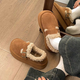 
Thick-soled Birkenstock shoes for women in autumn and winter new velvet warm snow boots for women versatile Maillard sporting cotton shoes for women, maroon 37 (recommended to take a size smaller)