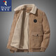 Chaqueta para hombres de la chaqueta de carpintero con pana engrosada de piel en otoño e invierno NUEVA chaqueta de piel de cordero suelta HL-YT-A350-A2122 Gris oscuro 2XL (135Jin [Jin es igual a 0.5 kg] -150Jin [Jin es igual a 0.5 kg])