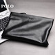 Polo Handtasche für Männer Kopfschicht Cowide Clutch für Männer Brieftasche Bargeldumschlag Coupon Brieftasche Vatertagsgeschenk für Papa