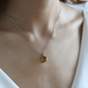 GEM STONE KING 3.22 carat citrine necklace 925 silver inlaid with colored gemstones light luxury fashion birthday gift for girls