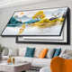 CHENGZAI Box de medidor eléctrico de gran tamaño Decoración de la luz Luz de elevación de lujo Fuerte de la caja eléctrica débil Fuerte Mural moderno Pintura colgante sin agujeros Simples JD15932 Carrera de piedra 80*40 (Cubierta 70*30) Marco negro con cubierta