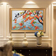 Diqi Persimmon Ruyi Pure hand-painted persimmon oil painting Restaurant decorative painting Entrance entrance wall hanging painting Bedroom Jiuyu Picture Mural <Everything Ruyi> 692 gold solid wood frame 200X100
