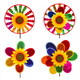 Bunte Sonnenblumenwindmühle landschaftlicher Ort DIY Handgefertigte kleine Geschenke Drei Sonnenblumen Windmühle