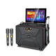 JBA family ktv audio set portable outdoor square dance audio with display screen school home mobile karaoke trolley speaker karaoke machine touch screen all-in-one karaoke machine 12-inch speaker + 22-inch screen + 1T + microphone + bracket