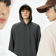 Miniso (MINISO) hooded sweatshirt men's heavy loose spring and autumn casual high-end youth trendy jacket Hemp gray XL