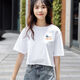 Ran Yilan wide navel short white cotton T-shirt for women short sleeves 2021 summer new short high waist top T-shirt 897# (short) S 60-85Jin [Jin equals 0.5 kg]