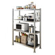 Woban Edelstahl Lagerregal Küche Badezimmer Toilettenregale Single Treie drei vier fünf Stockwerke Rack Wohnzimmer Schlafzimmer Lagerständer Mikrowellen-Ofen-Rack Haushalt Multifunktions-Lager Rack 2. Stock 50*35*46 cm 201 Edelstahl Wirtschaftsmodellmodellmodellmodell