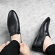 Kechimon Light Luxury Brand de pomme de compagnie pour hommes pour l'orteil masculin Lady Cowhide Light Light Confortable Breatch Lazy Shoes Business and Casual 11973 Noir Edition régulière 37