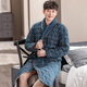 Mandelefin winter 100% cotton men's nightgown bathrobe bathrobe thickened warm pajamas pure cotton clamp long plus size cotton men's 1049 180(XXL)