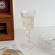 Mooney retro ins style trumpet embossed goblet simple waist-opening red wine glass champagne glass cold drink cup trumpet-patterned goblet