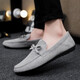 Jingweijia Frühlings- und Herbst neue Bohnenschuhe Herren atmungsbezogene Leinwandschuhe Korean Fashion Casual Schuhe Lazy Menschen treten Ladungssteine Männer Black (D753) 41