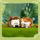 Youyou original genuine happy hedgehog plush pendant doll cute doll toys schoolbag backpack hanging decoration gift brown color send teachers and classmates students graduation gift children girlfriend wife boy girl best friend souvenir birthday gift girl gift
