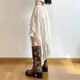 Xier fat mm Korean style lace skirt mid-length stacked butt curtain design irregular hem long skirt holiday style one size fits all up to 120 Jin Jin is equal to 0.5 kg