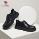 骆驼（CAMEL）牛皮系带经典商务休闲德比皮鞋男结婚新郎 G14A155634 黑色 40