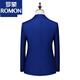 ROMON men's suit casual suit groom formal suit groomsman male business wedding suit interview engagement sapphire blue XL