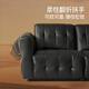 
Gu Jia Home (KUKA) large black cow sofa retro top layer cowhide sofa living room large seat 1283 [brown brown brown] three-person seat