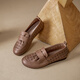 Kanglibi genuine leather soft sole mother shoes single shoes middle-aged and old comfortable and not tired leather shoes middle-aged and old young and non-slip women's shoes spring and autumn style 677 hole style bean paste color mother comfortable and good shoes 39