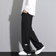Foss Phil Ananas Grid Straight Casual Hosen Herren Winter Frühlings- und Herbststil High Street Trendy Sports Lose Bettweite Weitbeine Schieberhosen Trendy Marke 718-K930 Black 2xl [Empfohlen 160-175jin [Jin gleich 0,5 kg]]
