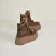 Botas de nieve de Daphne para mujeres, suela gruesa, botas estándar de nivel cruzado y de terciopelo 2024 Nuevas botas casuales versátiles de invierno Brown 36 (230 mm) Tamaño estándar