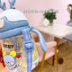 [Mit einem Gurtgriff] Sensen Cat Suns Baby Anti-Choking mit Strohbecher Kinder durch die Milch einweichen und Milch trinken. Haushaltsfruchtwasserbecher mit Griff für Kinder Anti-Fall-Trinkwasserbecher Baby Blue Strohbecher 370 ml + Riemen + Griff + vier Stücke Geschenk