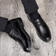 
Portulese leather shoes for men versatile lace-up business formal casual shoes lightweight round toe daddy shoes 6627 black 44