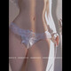 Summer large size sexy full lace transvestite cross-dressing men's jj set of underwear with egg-shaped low-waist women's thong, white confidential delivery