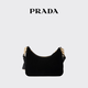 PRADA/Prada Gift Women's Prada Re-Edition Velvet Texture Mini Handbag Shoulder Bag Black