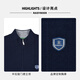 Raidy Boer [machine lavable et rétractable] Badge semi-zippé en laine masculine 5009 bleu foncé 170/48 / m