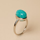 Red shadow 7A ice type natural old mine amazonite ring women's S925 silver blue green glacier good luck courage gemstone