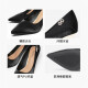 Yisi Q high-heeled shoes for women, solemn and elegant rhinestone pointed toe shallow mouth single shoes for women, stiletto heels, sardine cloth, intellectual and elegant banquet women's shoes T1150076 black 37