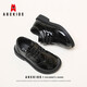 ABC KIDS boys leather shoes shiny campus middle school children's British style children's performance shoes 3028AX black 33