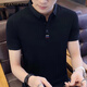 
zzang/ins light luxury high-end brand short-sleeved POLO shirt men's summer new T-shirt loose lapel business casual top A12356 Skylark gray 2XL (recommended 145-165Jin [Jin equals 0.5 kg])
