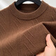 
Hengyuanxiang 100% pure cardigan men's round neck 2025 autumn and winter new solid color versatile pullover knit sweater trend 150010 medium gray thick model M 170/48/105