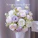 Neue chinesische Stil rote Rosenknospe simulierte rosa Blume Hochzeit Fotografie Fotografie Braut Braut Hochzeit Engagement Haltet Flower Pearl Rose
