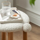 Genji Muyu solid wood makeup stool Nordic dressing table stool home shoe changing stool bedroom simple lamb velvet round stool oak wood color | tail stool | lamb velvet cloud cotton white
