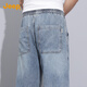 JEEP high-end men's jeans men's 2025 autumn and winter new loose straight high street casual wide leg trendy brand long pants men