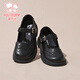 Fuluo Mi Children's Genuine Leather Shoes Spring and Autumn Primary School Students Leather Performance Shoes Campus Performance Soft Sole Shoes Black 33