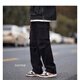 
POUM men's spring and summer long pants men's trendy brand 2025 new work pants men's vibe style straight casual pants men SM-DS19 dark gray XL [120-140Jin[Jin equals 0.5 kg]] The size is small and it is recommended to take a larger size