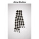 Acne Studios【七夕礼赠】 男女同款 千鸟格羊驼毛流苏围巾披肩两用CA0153 白色/黑色 均码