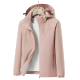 Simboo autumn and winter new outdoor soft shell jacket for women plus velvet warm jacket for men men's jacket sports windproof jacket for waterproof 9930S kiln powder - women [solid color] M