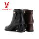 Yierkan Women's Shoes Fashion Boots 2025 New Autumn and Winter Ankle Boots Thick Heels High Heels Commuting Soft Surface Short Boots Elegant and Fashionable Women's Single Boots 23 Brown 40